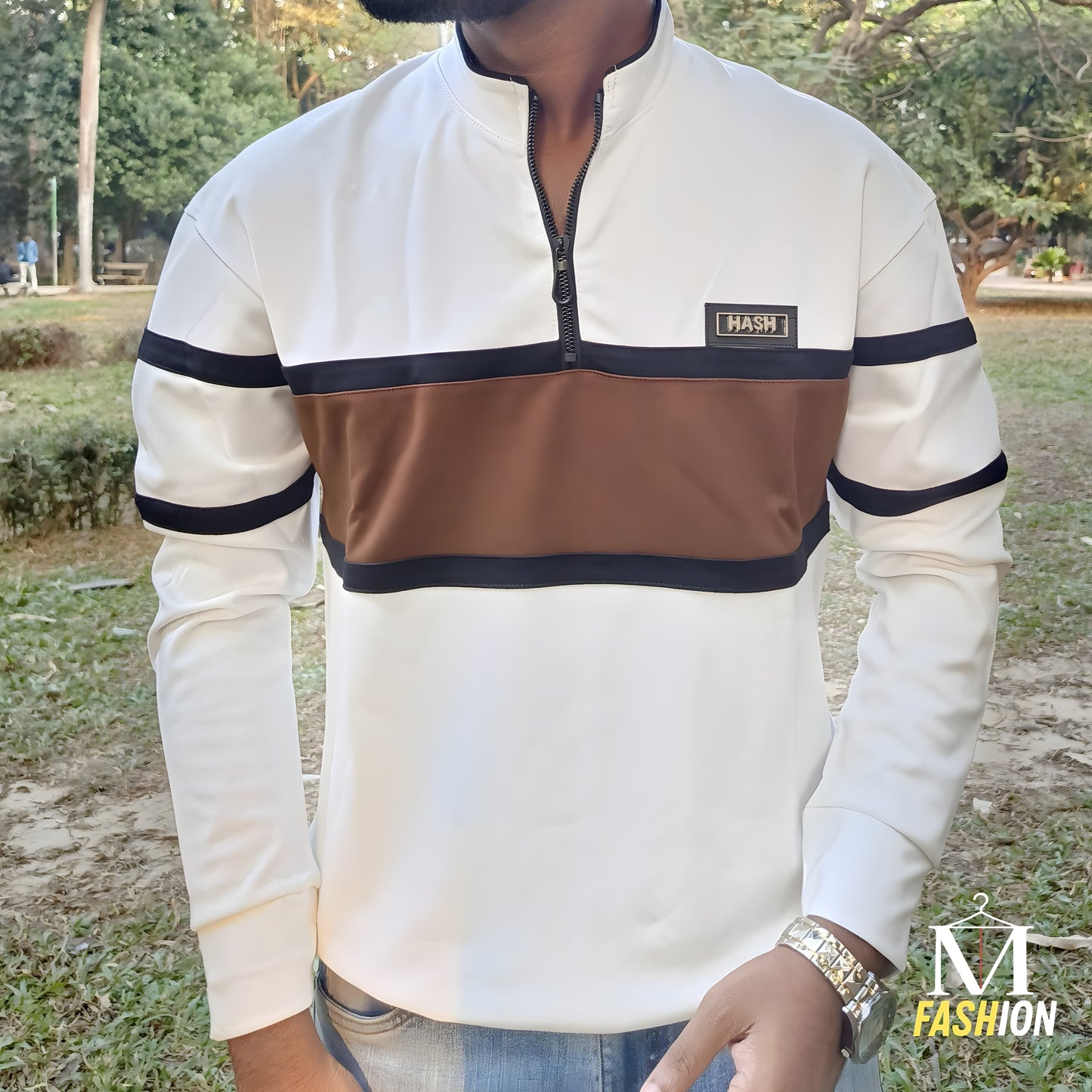 Full Sleeve Shirt (White&Brown)